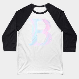 The Letter B Pink and Blue Marble Design Baseball T-Shirt